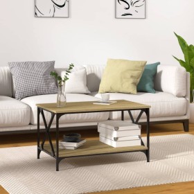 Sonoma oak wood and iron coffee table 80x50x45 cm by vidaXL, Coffee table - Ref: Foro24-823318, Price: 48,46 €, Discount: %