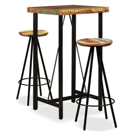 Set muebles de bar 3 piezas madera maciza reciclada de vidaXL, muebles para cocinas y comedores - Ref: Foro24-275140, Precio:...