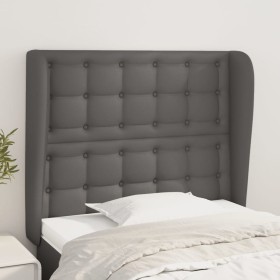 Cabecero con orejas de cuero sintético gris 83x23x118/128 cm de vidaXL, Cabeceros y pies de cama - Ref: Foro24-3118032, Preci...