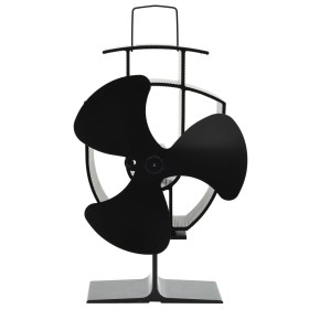 Heat Powered Stove Fan 3 Blades Black by vidaXL, Wood-burning fireplace fans - Ref: Foro24-51236, Price: 30,08 €, Discount: %