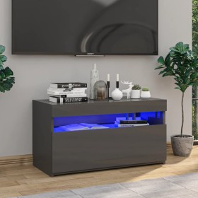 Mueble para TV con luces LED gris brillante 75x35x40 cm de vidaXL, Muebles TV - Ref: Foro24-804407, Precio: 71,92 €, Descuent...