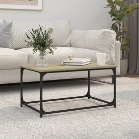 Sonoma oak wood and iron coffee table 80x50x40 cm by vidaXL, Coffee table - Ref: Foro24-823293, Price: 41,33 €, Discount: %