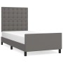 Bed frame with headboard gray synthetic leather 80x200 cm by vidaXL, Beds and slatted bases - Ref: Foro24-3125541, Price: 159...