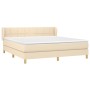 Cama box spring con colchón tela color crema 160x200 cm de vidaXL, Camas y somieres - Ref: Foro24-3126818, Precio: 519,89 €, ...