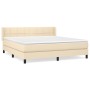 Cama box spring con colchón tela color crema 160x200 cm de vidaXL, Camas y somieres - Ref: Foro24-3129726, Precio: 513,66 €, ...