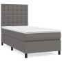 Box spring bed with gray synthetic leather mattress 80x200 cm by vidaXL, Beds and slatted bases - Ref: Foro24-3142813, Price:...