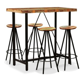 Bar furniture set 5 pieces solid recycled wood by vidaXL, Furniture sets for kitchens and dining rooms - Ref: Foro24-275143, ...