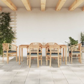 7-piece solid teak wood garden dining set by vidaXL, Garden sets - Ref: Foro24-3155785, Price: 1,00 €, Discount: %