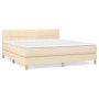 Boxspringbett mit cremefarbener Stoffmatratze 160x200 cm von vidaXL, Betten und Lattenroste - Ref: Foro24-3140630, Preis: 494...