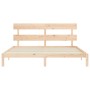 Double bed frame with solid wood headboard by vidaXL, Beds and slatted bases - Ref: Foro24-3193546, Price: 129,99 €, Discount: %