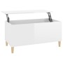 Mesa de centro madera contrachapada blanco brillo 90x44,5x45 cm de vidaXL, Mesas de centro - Ref: Foro24-819582, Precio: 66,6...