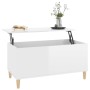 Mesa de centro madera contrachapada blanco brillo 90x44,5x45 cm de vidaXL, Mesas de centro - Ref: Foro24-819582, Precio: 66,6...