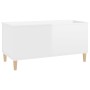 Mesa de centro madera contrachapada blanco brillo 90x44,5x45 cm de vidaXL, Mesas de centro - Ref: Foro24-819582, Precio: 66,6...