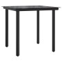 Juego de comedor jardín 5 pzas ratán sintético acero gris negro de vidaXL, Conjuntos de jardín - Ref: Foro24-3203297, Precio:...