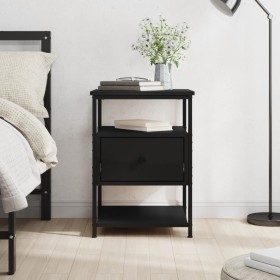 Black engineered wood nightstand 40x42x56 cm by vidaXL, Nightstands - Ref: Foro24-826023, Price: 53,12 €, Discount: %