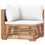 Garden furniture 4 pieces solid teak wood with cream cushions by vidaXL, Garden sets - Ref: Foro24-3087116, Price: 904,06 €, ...