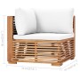 Garden furniture 4 pieces solid teak wood with cream cushions by vidaXL, Garden sets - Ref: Foro24-3087116, Price: 904,06 €, ...