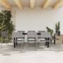 Juego de comedor jardín 9 pzas ratán sintético acero gris negro de vidaXL, Conjuntos de jardín - Ref: Foro24-3203303, Precio:...