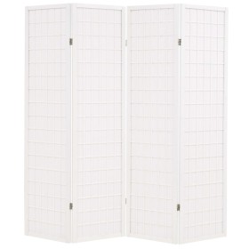 Biombo plegable con 4 paneles estilo japonés 160x170 cm blanco de vidaXL, Divisores de ambientes - Ref: Foro24-245906, Precio...