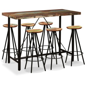 7-teiliges Bar-Möbelset aus recyceltem Holz von vidaXL, Möbelsets für Küchen und Esszimmer - Ref: Foro24-275146, Preis: 658,9...