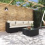 4-piece garden furniture set and black synthetic rattan cushions by vidaXL, Garden sets - Ref: Foro24-3101415, Price: 393,41 ...