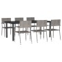 Juego de comedor jardín 7 pzas ratán sintético acero gris negro de vidaXL, Conjuntos de jardín - Ref: Foro24-3203302, Precio:...