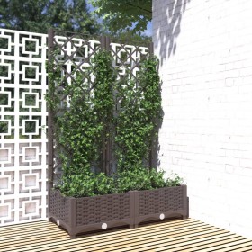 Planter with brown PP trellis 80x40x121.5 cm by vidaXL, Pots and planters - Ref: Foro24-318260, Price: 62,28 €, Discount: %