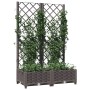 Jardinera con enrejado PP marrón 80x40x121,5 cm de vidaXL, Maceteros y jardineras - Ref: Foro24-318260, Precio: 63,71 €, Desc...