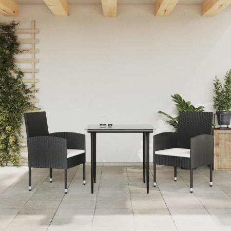 Juego de comedor para jardín 3 piezas ratán sintético y acero de vidaXL, Conjuntos de jardín - Ref: Foro24-3203304, Precio: 2...