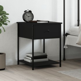 Black engineered wood nightstand 44x45x58 cm by vidaXL, Nightstands - Ref: Foro24-825843, Price: 50,09 €, Discount: %