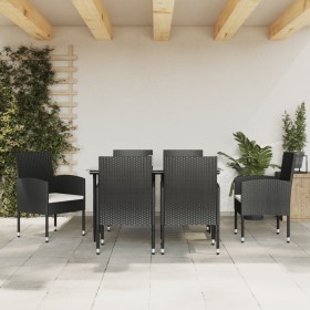 Garden dining set 7 pieces synthetic rattan and black steel by vidaXL, Garden sets - Ref: Foro24-3203307, Price: 423,99 €, Di...