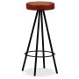 Table and 6 bar stools solid recycled wood real leather canvas by vidaXL, Furniture sets for kitchens and dining rooms - Ref:...