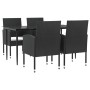 Garden dining set 5 pieces synthetic rattan and black steel by vidaXL, Garden sets - Ref: Foro24-3203308, Price: 380,70 €, Di...