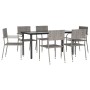 Juego de comedor jardín 7 pzas ratán sintético acero gris negro de vidaXL, Conjuntos de jardín - Ref: Foro24-3203301, Precio:...