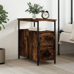 Smoked oak engineered wood bedside table 30x60x60 cm by vidaXL, Nightstands - Ref: Foro24-826067, Price: 57,99 €, Discount: %