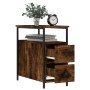 Smoked oak engineered wood bedside table 30x60x60 cm by vidaXL, Nightstands - Ref: Foro24-826067, Price: 57,50 €, Discount: %