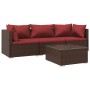 Set muebles de jardín 4 piezas y cojines ratán sintético marrón de vidaXL, Conjuntos de jardín - Ref: Foro24-3101419, Precio:...