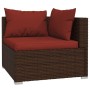 Set muebles de jardín 4 piezas y cojines ratán sintético marrón de vidaXL, Conjuntos de jardín - Ref: Foro24-3101419, Precio:...