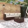 4-teiliges Gartenmöbel-Set und braune synthetische Rattankissen von vidaXL, Gartensets - Ref: Foro24-3101418, Preis: 418,94 €...