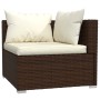 Set muebles de jardín 4 piezas y cojines ratán sintético marrón de vidaXL, Conjuntos de jardín - Ref: Foro24-3101418, Precio:...