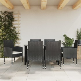 Garden dining set 7 pieces synthetic rattan and black steel by vidaXL, Garden sets - Ref: Foro24-3203315, Price: 457,08 €, Di...