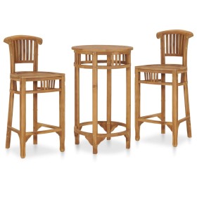 Solid teak wood garden bar set with 3 pieces, including a table and chairs. by vidaXL, Garden sets - Ref: Foro24-3053646, Pri...