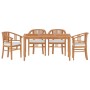 Juego de comedor para jardín 5 piezas madera maciza de teca de vidaXL, Conjuntos de jardín - Ref: Foro24-3155769, Precio: 728...