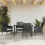 5-teiliges Garten-Esszimmer-Set aus synthetischem Rattan und schwarzem Stahl von vidaXL, Gartensets - Ref: Foro24-3203306, Pr...