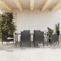 7-teiliges Garten-Esszimmer-Set aus synthetischem Rattan und schwarzem Stahl von vidaXL, Gartensets - Ref: Foro24-3203310, Pr...