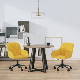 Swivel dining chairs 2 pcs yellow velvet by vidaXL, dining chairs - Ref: Foro24-3103428, Price: 167,99 €, Discount: %