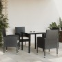 Juego de comedor de jardín 5 pzas ratán sintético y acero negro de vidaXL, Conjuntos de jardín - Ref: Foro24-3203313, Precio:...