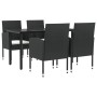 Garden dining set 5 pieces synthetic rattan and black steel by vidaXL, Garden sets - Ref: Foro24-3203314, Price: 345,07 €, Di...