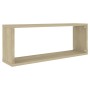 Cube wall shelf 6 units Sonoma oak plywood 60x15x23 cm by vidaXL, Shelves and shelves - Ref: Foro24-807144, Price: 76,68 €, D...