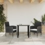 Juego de comedor para jardín 3 piezas ratán sintético y acero de vidaXL, Conjuntos de jardín - Ref: Foro24-3203312, Precio: 2...